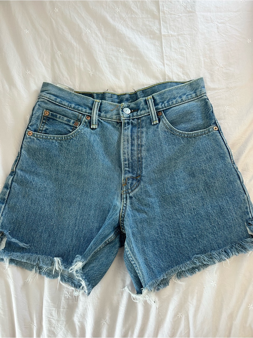 Vintage Levi’s 550 High-Waisted Cutoff Denim Shorts - Blue